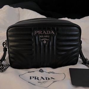 PRADA Diagramme camera shoulder bag